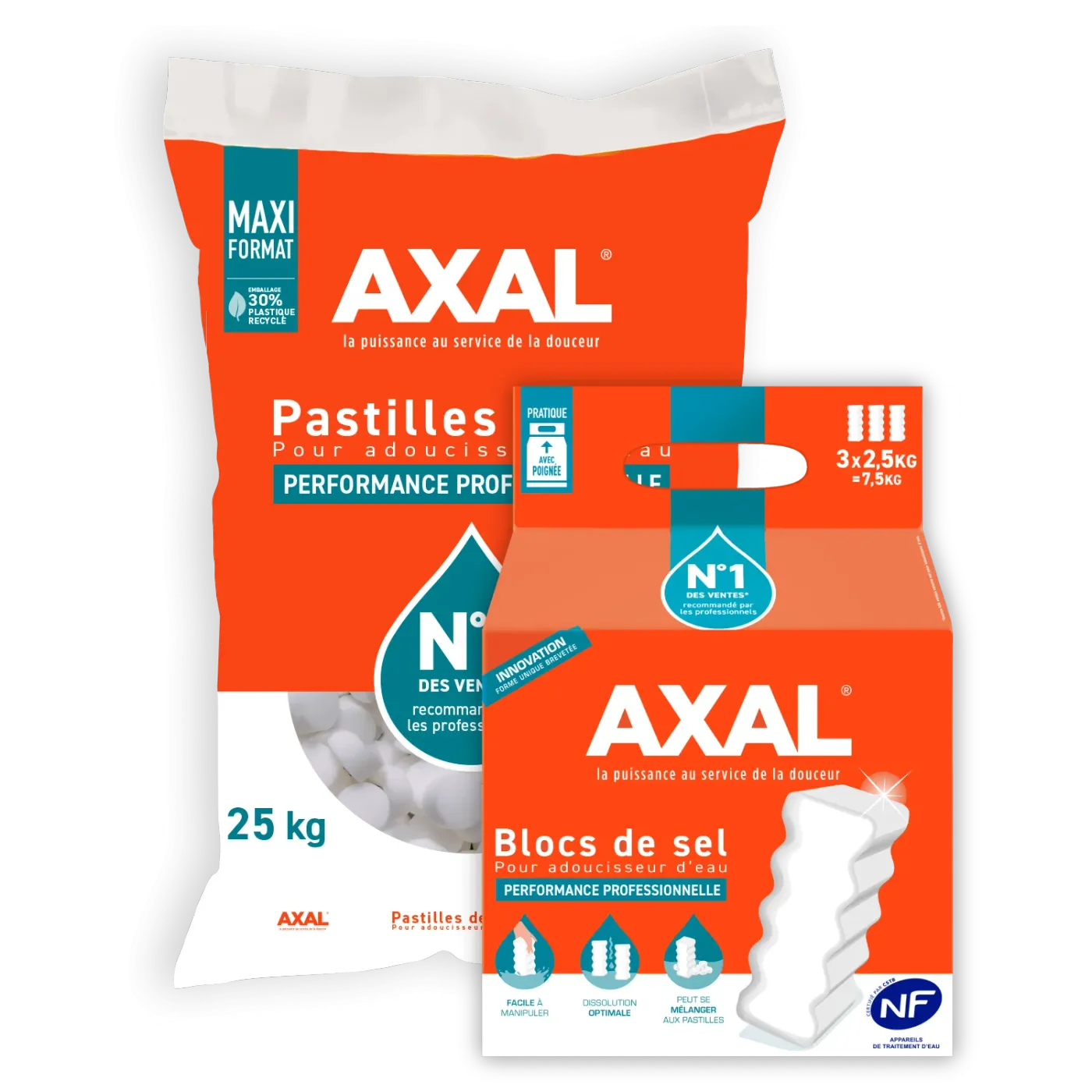 Axal Pastilles de sel Axal 25 kg (lot de 2)